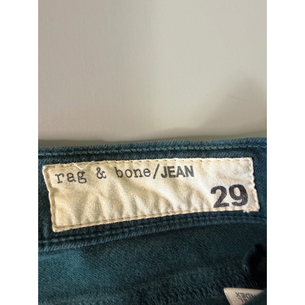 Rag & Bone JEAN Skinny Jeans Teal Green Size 29 Stretch Denim Pants